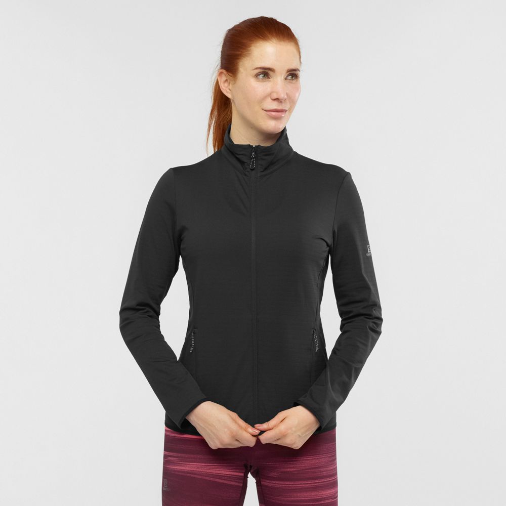 Vestes Imperméables Salomon Femme Noir - Salomon ESSENTIAL LIGHTWARM - France (0813-NLFJW)